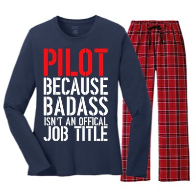 Pilot Official Job Title Women's Long Sleeve Flannel Pajama Set 