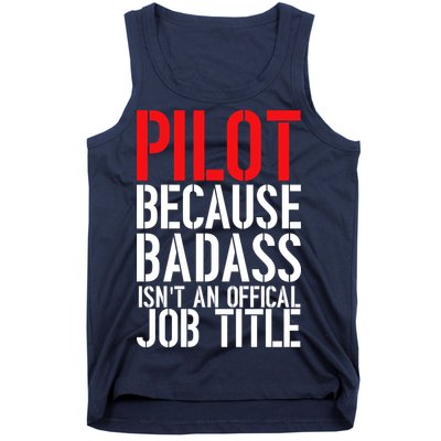 Pilot Official Job Title Tank Top