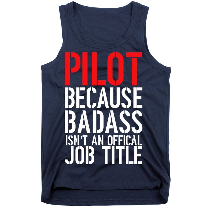 Pilot Official Job Title Tank Top