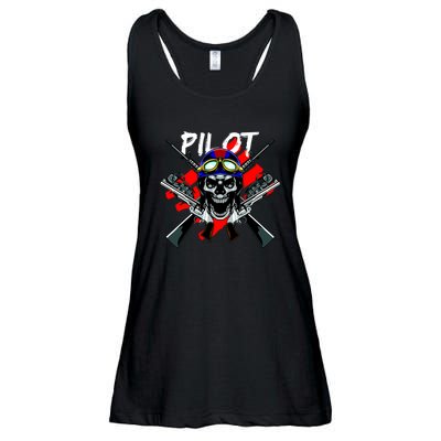 Pilot Skull Ladies Essential Flowy Tank