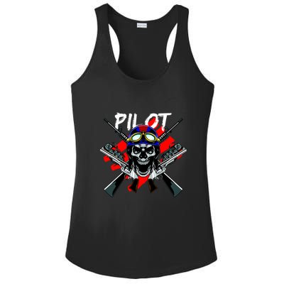 Pilot Skull Ladies PosiCharge Competitor Racerback Tank