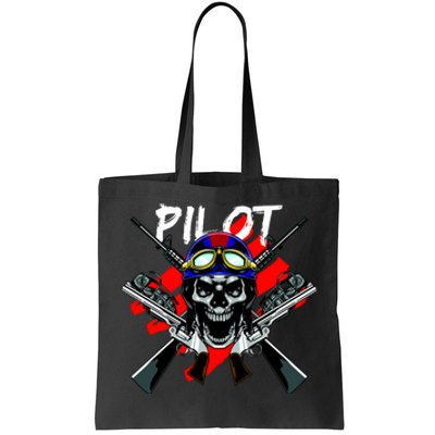 Pilot Skull Tote Bag