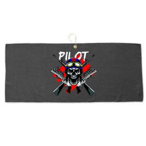 Pilot Skull Large Microfiber Waffle Golf Towel