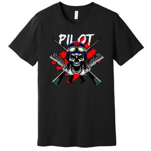 Pilot Skull Premium T-Shirt