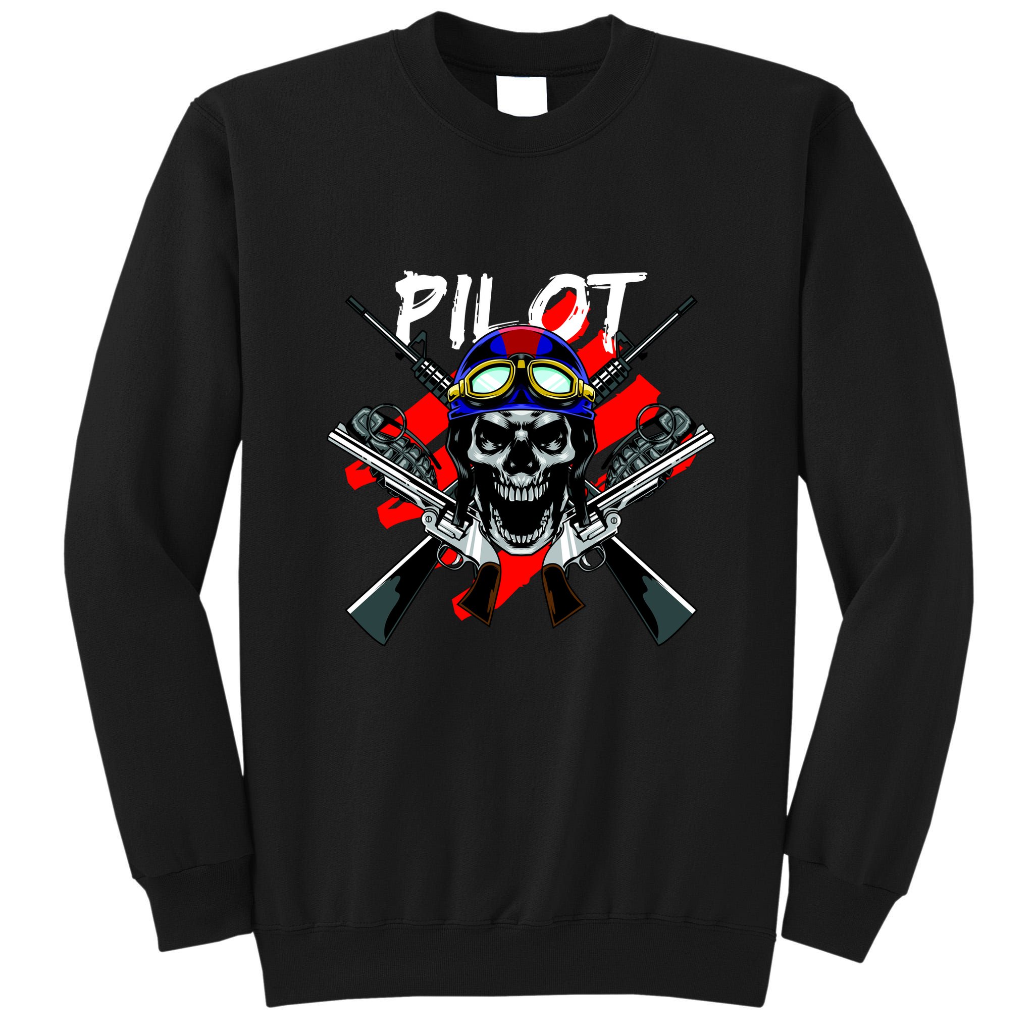 Pilot Skull Tall Sweatshirt