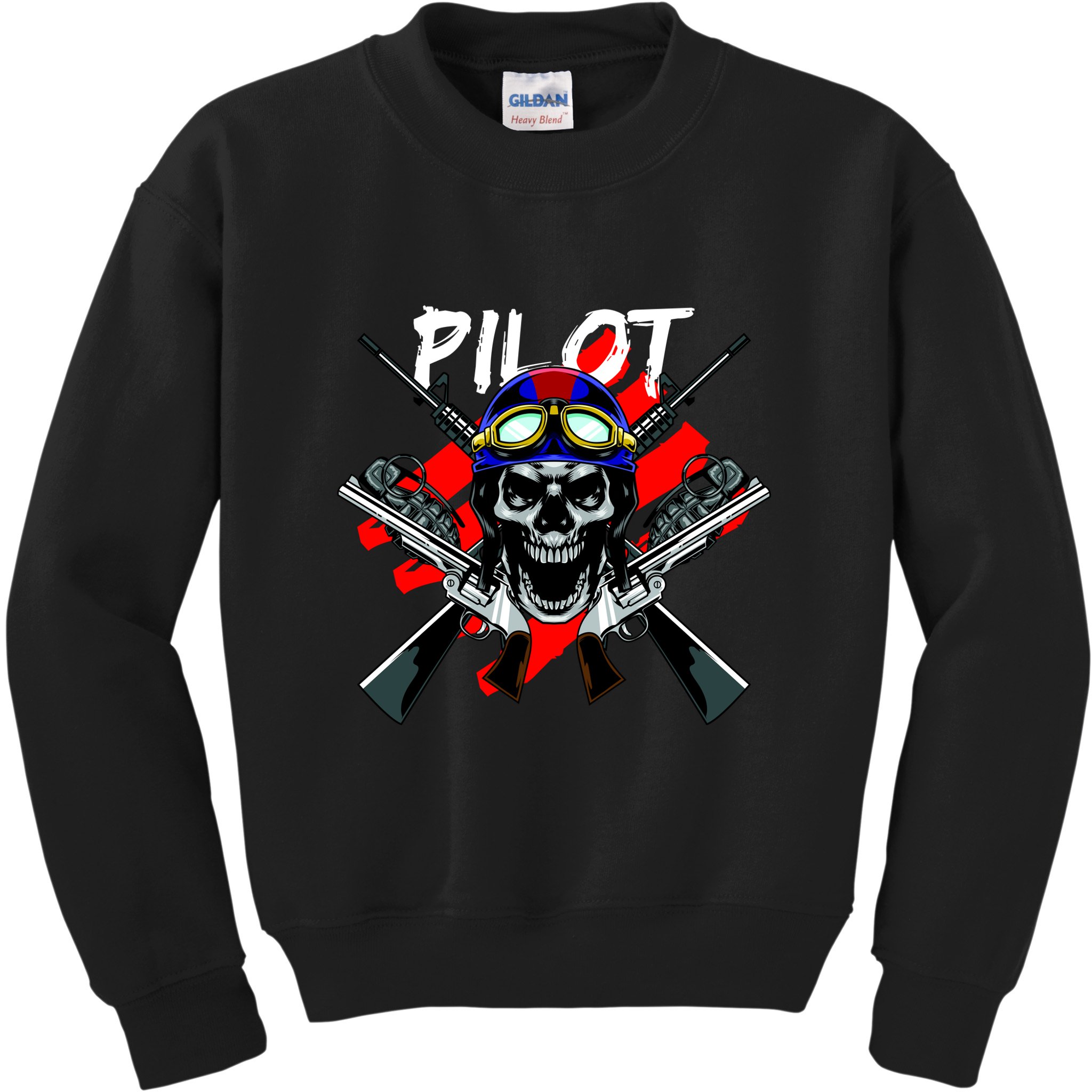 Pilot Skull Kids Sweatshirt