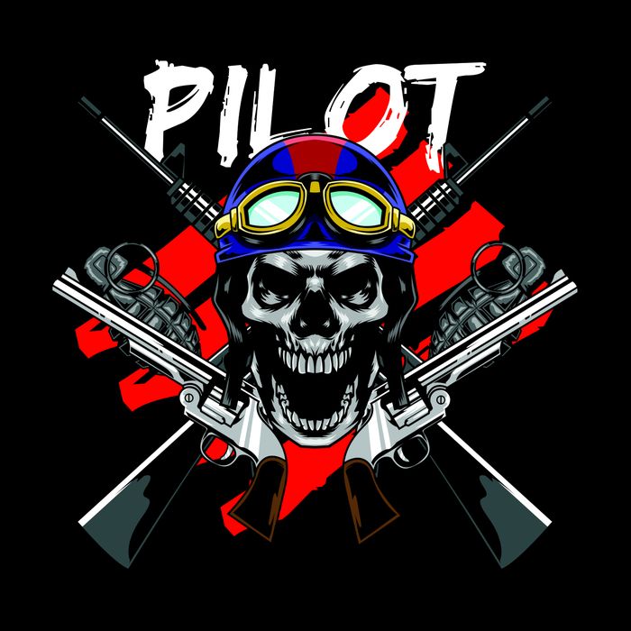 Pilot Skull Short Acrylic Beanie