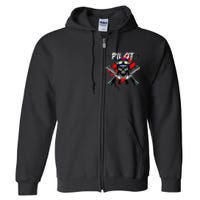 Pilot Skull Full Zip Hoodie