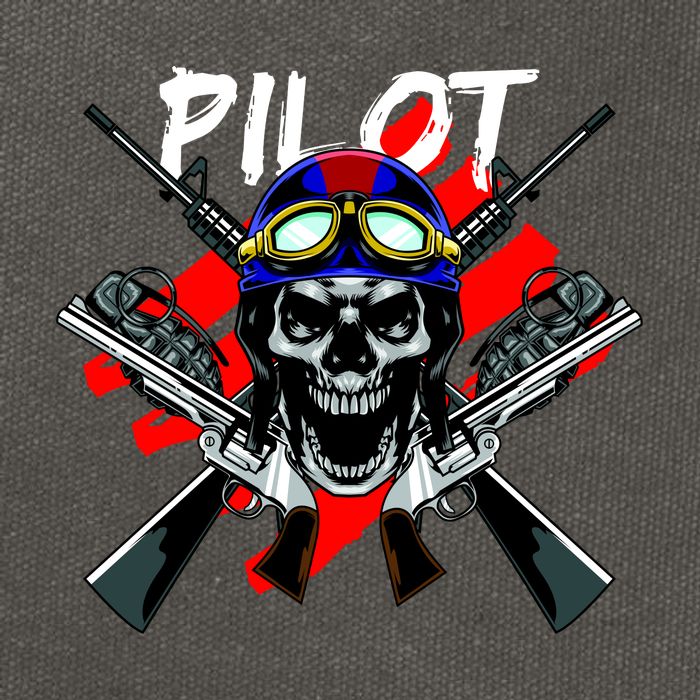 Pilot Skull Cotton Canvas Backpack