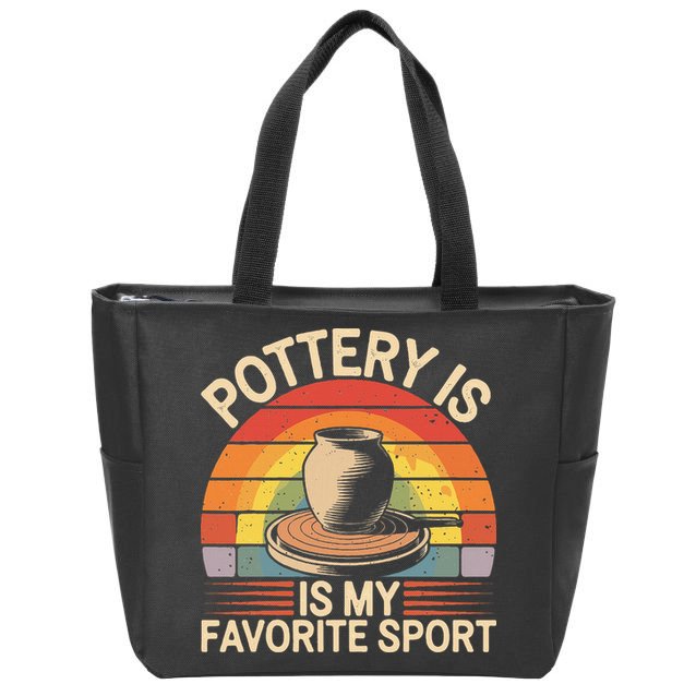 Pottery Is My Favorite Sport Funny Pottery Zip Tote Bag
