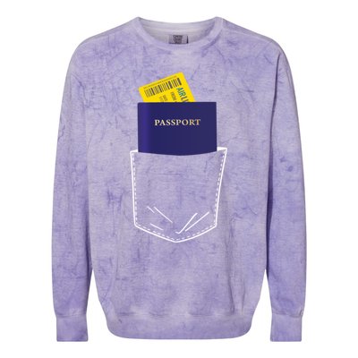 Passport In My Pocket World Traveller And Globe Trotter Gift Colorblast Crewneck Sweatshirt