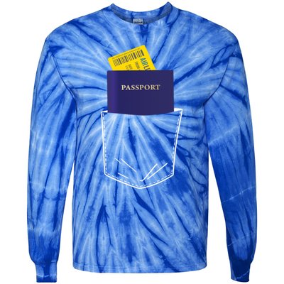 Passport In My Pocket World Traveller And Globe Trotter Gift Tie-Dye Long Sleeve Shirt