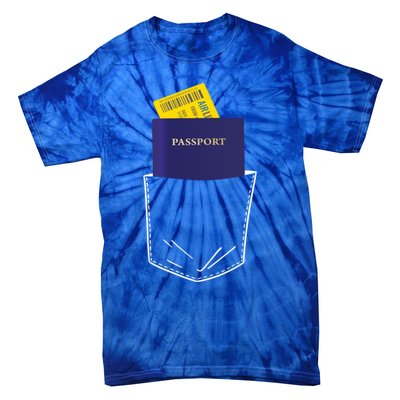 Passport In My Pocket World Traveller And Globe Trotter Gift Tie-Dye T-Shirt