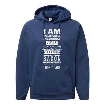 Politically Incorrect Merry Christmas God Bless America Cute Gift Performance Fleece Hoodie