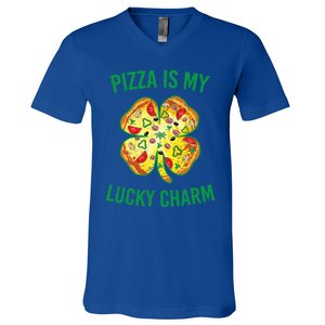 Pizza Is My Lucky Charm Pizza Shamrock St Patrick's Day Cute Gift V-Neck T-Shirt