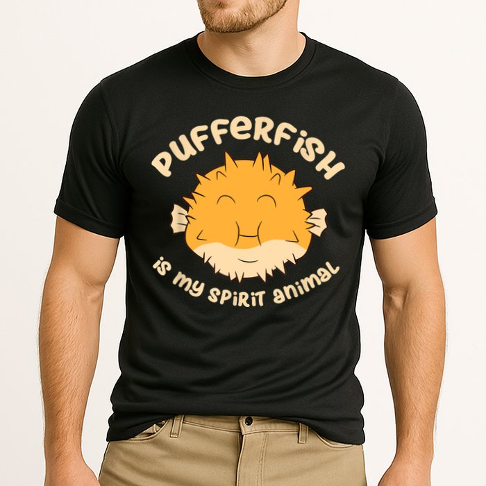 Pufferfish Is My Spirit Animal Funny Puffer Fish Cooling Performance Crew T-Shirt