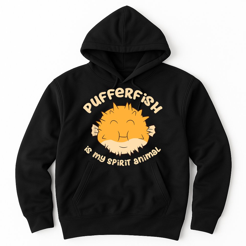 Pufferfish Is My Spirit Animal Funny Puffer Fish Hoodie