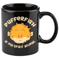 Pufferfish Is My Spirit Animal Funny Puffer Fish 11oz C Handle Ceramic Mug