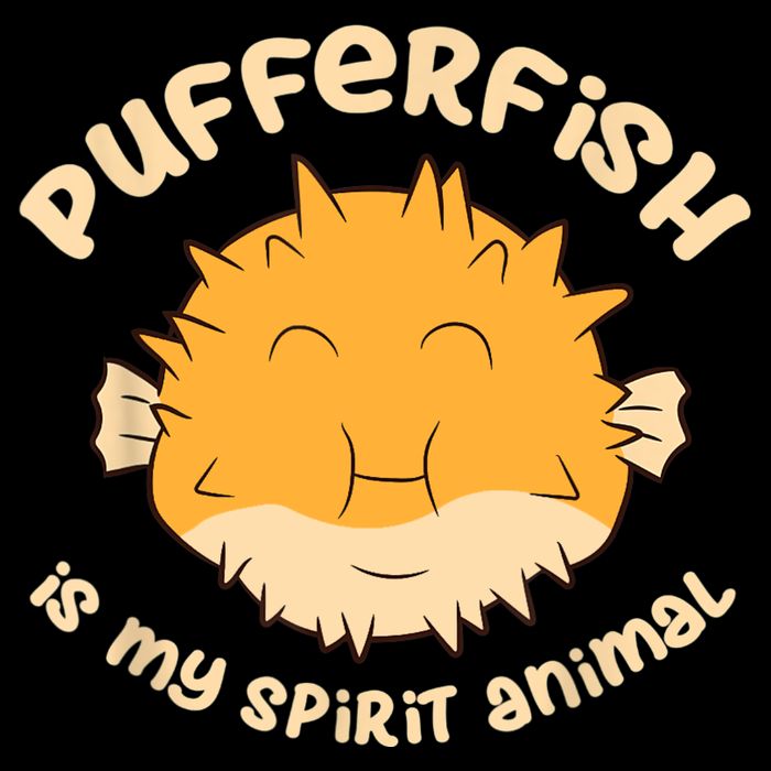 Pufferfish Is My Spirit Animal Funny Puffer Fish Drawstring Bag