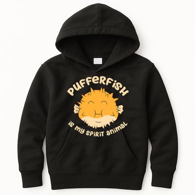 Pufferfish Is My Spirit Animal Funny Puffer Fish Kids Hoodie