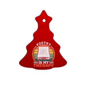 Poetry Is My Therapy Quote World Poetry Day Poet Gift Ceramic Tree Ornament