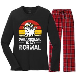 Paranormal Is My Normal Retro Ghost Hunting Halloween Women's Long Sleeve Flannel Pajama Set 