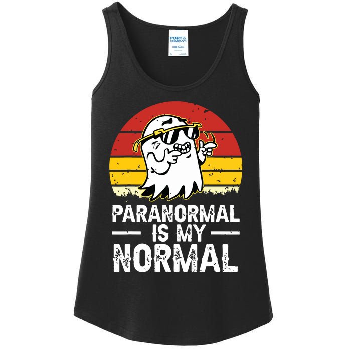 Paranormal Is My Normal Retro Ghost Hunting Halloween Ladies Essential Tank