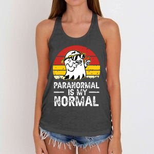 Paranormal Is My Normal Retro Ghost Hunting Halloween Women's Knotted Racerback Tank