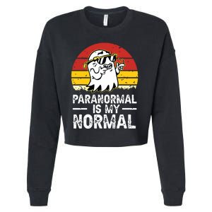 Paranormal Is My Normal Retro Ghost Hunting Halloween Cropped Pullover Crew