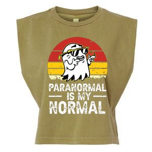 Paranormal Is My Normal Retro Ghost Hunting Halloween Garment-Dyed Women's Muscle Tee