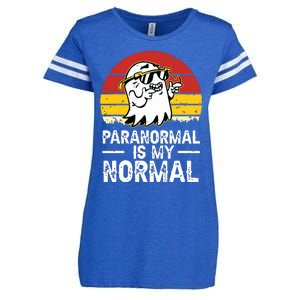 Paranormal Is My Normal Retro Ghost Hunting Halloween Enza Ladies Jersey Football T-Shirt