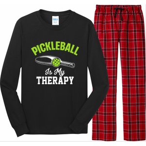 Pickleball Is My Therapy Gift Long Sleeve Pajama Set