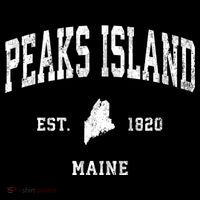 Peaks Island Maine Me Vintage Athletic Sports Hoodie