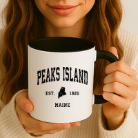 Peaks Island Maine Me Vintage Athletic Sports Mug