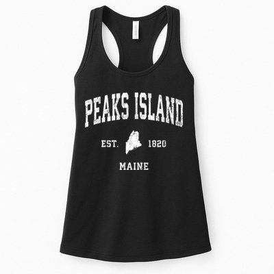 Peaks Island Maine Me Vintage Athletic Sports Womens Tank Top