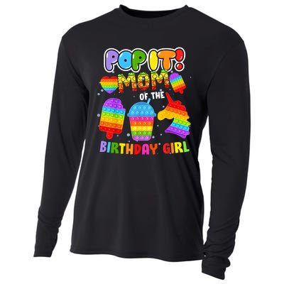 Pop It Mom Of The Birthday Girl Fidget Family Matching Cooling Performance Long Sleeve Crew