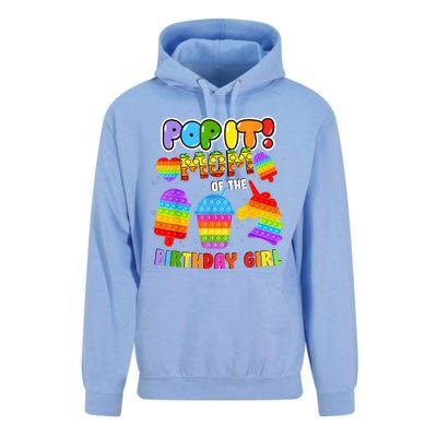 Pop It Mom Of The Birthday Girl Fidget Family Matching Unisex Surf Hoodie