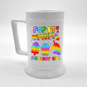 Pop It Mom Of The Birthday Girl Fidget Family Matching Beer Stein