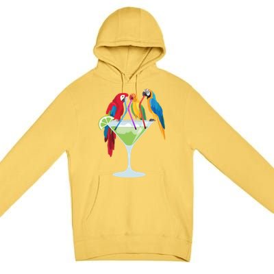 Parrots Ing Margarita Tropical Vacation Hawaiian Birds Cool Gift Premium Pullover Hoodie