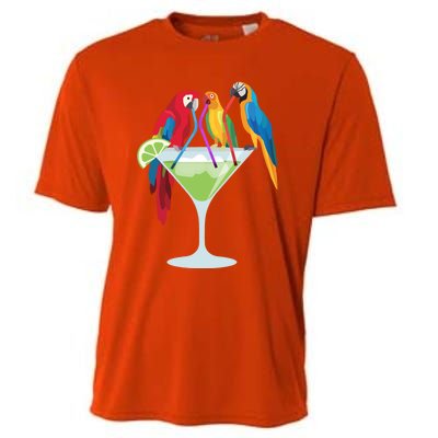 Parrots Ing Margarita Tropical Vacation Hawaiian Birds Cool Gift Cooling Performance Crew T-Shirt