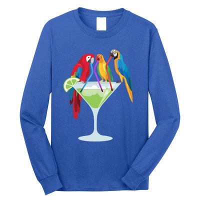 Parrots Ing Margarita Tropical Vacation Hawaiian Birds Cool Gift Long Sleeve Shirt