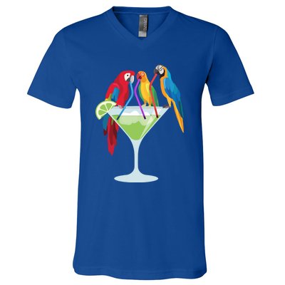 Parrots Ing Margarita Tropical Vacation Hawaiian Birds Cool Gift V-Neck T-Shirt