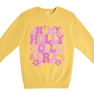 Pink In My Holly Xmas Jolly Era Groovy Retro Christmas Gift Premium Crewneck Sweatshirt