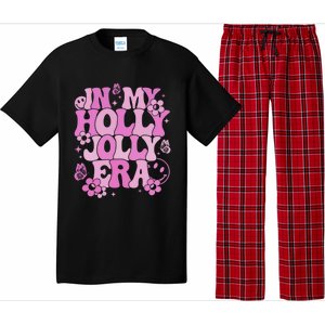 Pink In My Holly Xmas Jolly Era Groovy Retro Christmas Gift Pajama Set