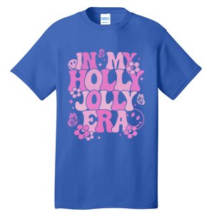 Pink In My Holly Xmas Jolly Era Groovy Retro Christmas Gift Tall T-Shirt