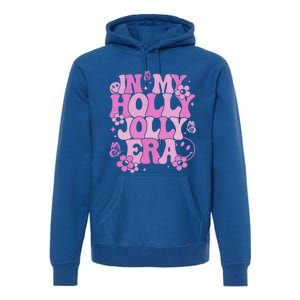 Pink In My Holly Xmas Jolly Era Groovy Retro Christmas Gift Premium Hoodie