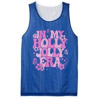 Pink In My Holly Xmas Jolly Era Groovy Retro Christmas Gift Mesh Reversible Basketball Jersey Tank