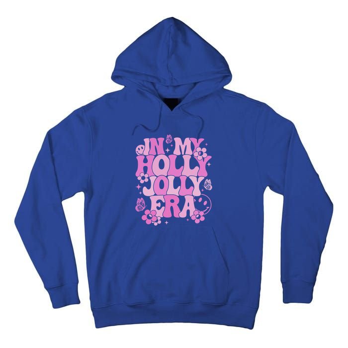 Pink In My Holly Xmas Jolly Era Groovy Retro Christmas Gift Tall Hoodie