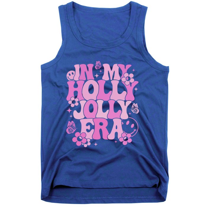 Pink In My Holly Xmas Jolly Era Groovy Retro Christmas Gift Tank Top