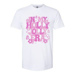 Pink In My Holly Xmas Jolly Era Groovy Retro Christmas Gift Softstyle CVC T-Shirt